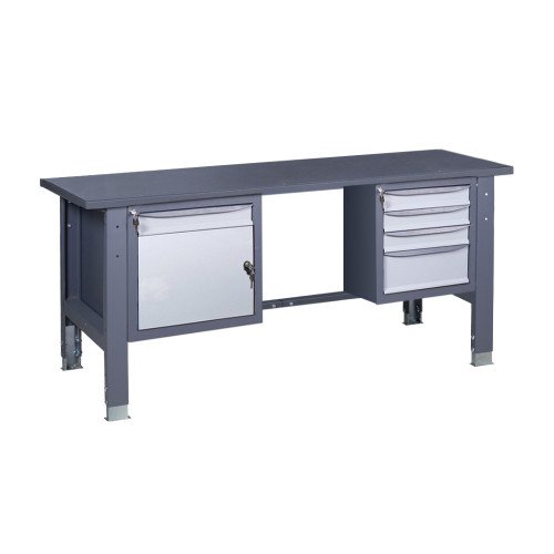 Верстак слюсарний на стаціонарних регульованих опорах ВР 41 3МС/МД Ч