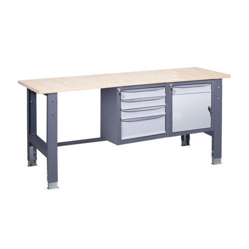 Верстак слюсарний на стаціонарних регульованих опорах ВР 41 МД/3МС Ф