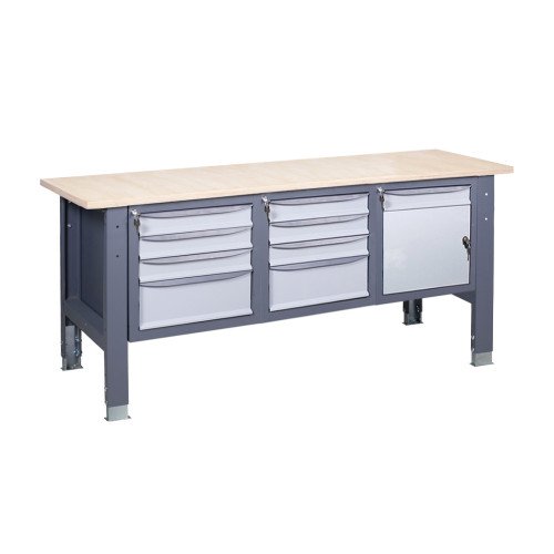 Верстак слесарный на стационарных регулируемых опорах ВР 41 МД/3МС/3МС Ф