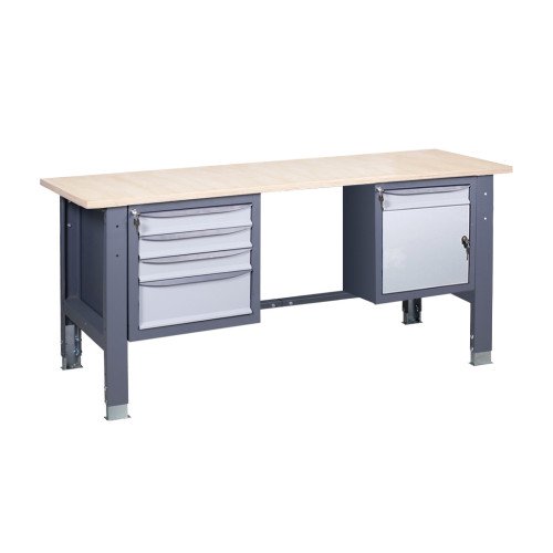 Верстак слюсарний на стаціонарних регульованих опорах ВР 41 МД/3МС Ф