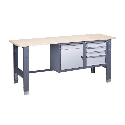 Верстак слюсарний на стаціонарних регульованих опорах ВР 41 3МС/МД Ф