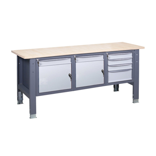 Верстак слесарный на стационарных регулируемых опорах ВР 41 3МС/МД/МД Ф