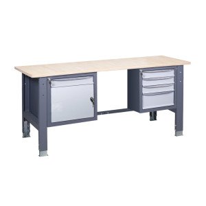 Верстак слесарный на стационарных регулируемых опорах ВР 41 3МС/МД Ф