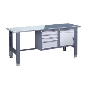 Верстак слюсарний на стаціонарних регульованих опорах ВР 41 МД/3МС О(1,0)