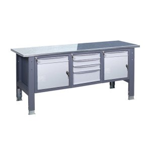 Верстак слюсарний на стаціонарних регульованих опорах ВР 41 МД/3МС/МД О(1,0)