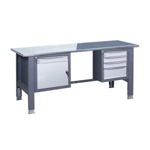 Верстак слюсарний на стаціонарних регульованих опорах ВР 41 3МС/МД О(1,0)