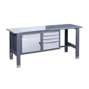 Верстак слюсарний на стаціонарних регульованих опорах ВР 41 3МС/МД О(1,0)