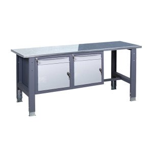 Верстак слюсарний на стаціонарних регульованих опорах ВР 41 МД/МД О(2,0)