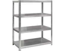 Стеллаж металлический 4 полки, на зацепах, 80кг на полку, СТ 1520×920×300, Цинк
