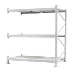 Стеллаж ПСТ 1200x1000x2000 (3 уровня, полки металл) приставной (0-400 кг на уровень)