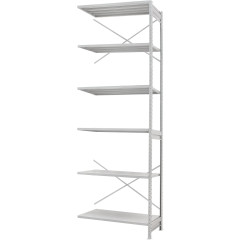 Стеллаж ПС 1500x600x2500 (6 полок) приставной (250 кг на полку)