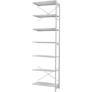 Стеллаж ПС 1150x300x3000 (7 полок) приставной (150 кг на полку)