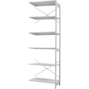 Стеллаж ПС 1500x600x2500 (6 полок) приставной (250 кг на полку)