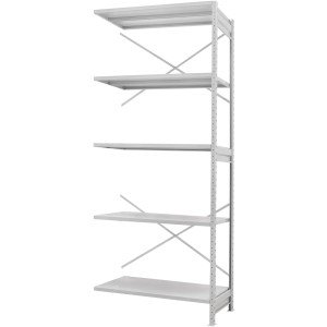 Стеллаж ПС 1500x300x2000 (5 полок) приставной (150 кг на полку)