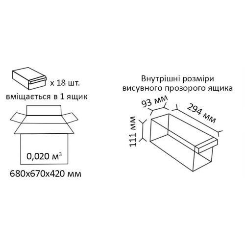 Висувний модульний ящик 501-2 (В×Ш×Г)124×210×302