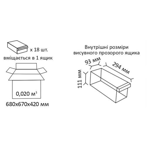 Висувний модульний ящик 501-2 (В×Ш×Г)124×210×302