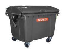 Контейнер пластиковий для ТПВ ТМ «SULO» 1100 л. сферична кришка, кришка в кришці, Сірий
