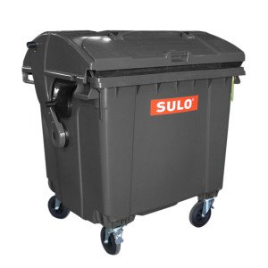 Контейнер пластиковий для ТПВ ТМ «SULO» 1100 л. сферична кришка, кришка в кришці, Сірий