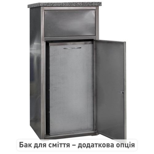 Урна нержавеющая (AISI 304) с гранитной столешницей