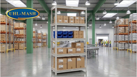 Складання посиленого стелажа СТ з ДСП полицями