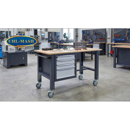 Верстак мобільний (на регульованих опорах) ВРМ 41 МД/3МС/МД Ч