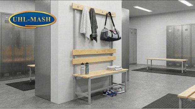Складання металевої лавки для роздягальні