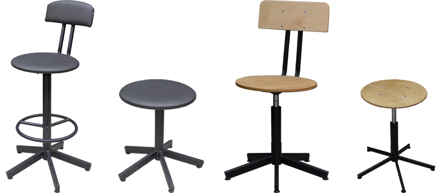 Фото промышленных стульев в ассортименте со спинкой и без