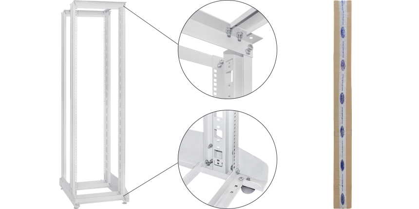 Фото монтажных серверных стоек напольных 19 дюймов производства УХЛ-МАШ