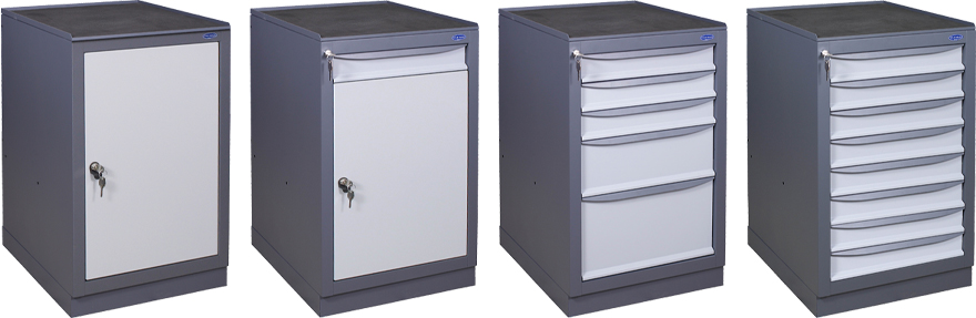 Фото ассортимента инструментальных станочных тумб из металла для мастерской Фото ассортимента инструментальных станочных тумб из металла для мастерской