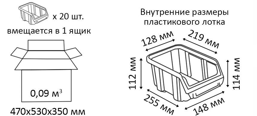 Размеры и вместительность пластиковых контейнеров